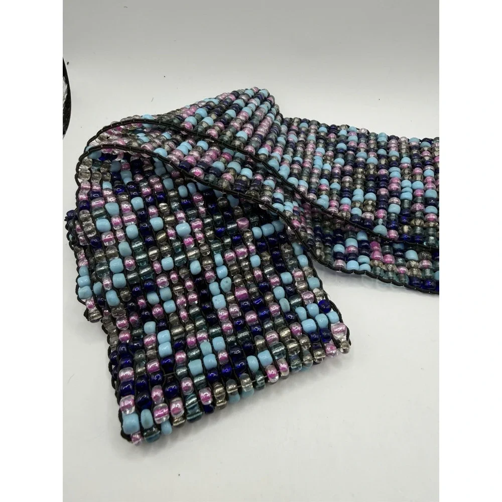 Vintage Glass‎ Seed Bead Stretch Belt Multicolor Boho southwest One Size